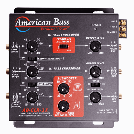 AB-CLR-3X 3-Way Active Electronic Crossover with Subwoofer Level Control