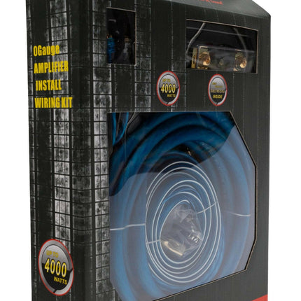 American Bass 0 Gauge Complete CCA (Copper Clad Aluminum) Amplifier Wiring Kit - Car Audio Amp Install Kit with Power, Ground & RCA Cables