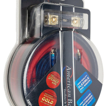 American Bass 0 Gauge Complete CCA (Copper Clad Aluminum) Amplifier Wiring Kit - Car Audio Amp Install Kit with Power, Ground & RCA Cables
