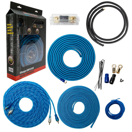American Bass 0 Gauge Complete CCA (Copper Clad Aluminum) Amplifier Wiring Kit - Car Audio Amp Install Kit with Power, Ground & RCA Cables