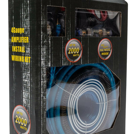 American Bass 4 Gauge Complete CCA (Copper Clad Aluminum) Amplifier Wiring Kit - Car Audio Amp Install Kit with Power, Ground & RCA Cables