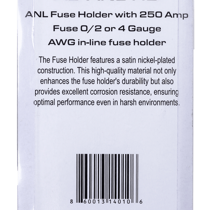 ANL Fuse Holder with 250 Amp Fuse (0/2 or 4 Gauge)