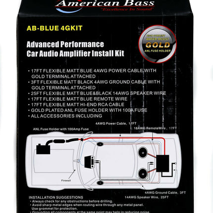 American Bass 4 Gauge Amplifier Kit - American Bass Audio