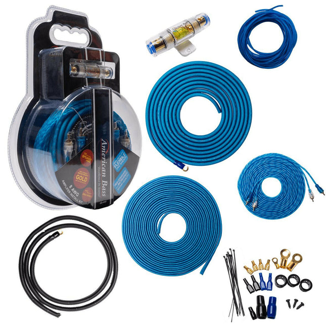 VFL 8 Gauge Complete OFC (Oxygen Free Copper) Amplifier Wiring Kit - High Power Car Audio Amp Install Kit with Power, Ground & RCA Cables
